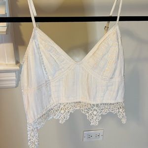 Free People White Crop Top Small